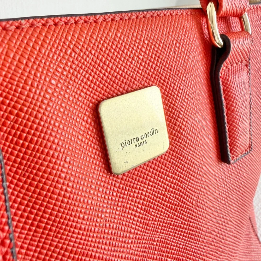 Pierre Cardin Satchel Crossbody Bag Orange Medium Classy Capsule Autumn Chic